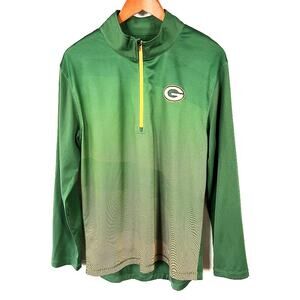 Majestic Cool Base Green Bay Packers 1/4 Zip Pullover Lightweight Men's sz MED